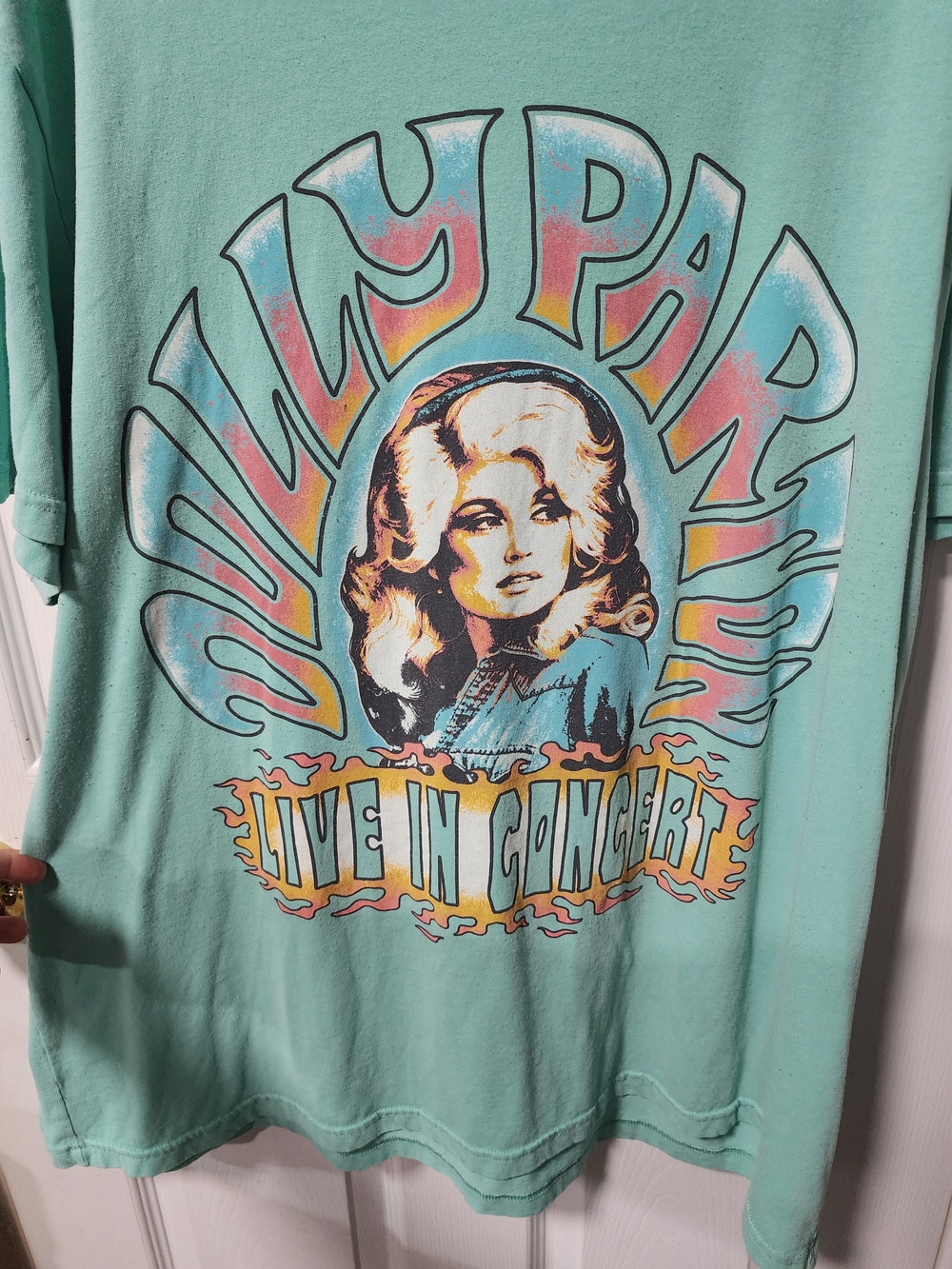 Dolly Parton Graphic Tee - Mint Green Live In Concert 3X